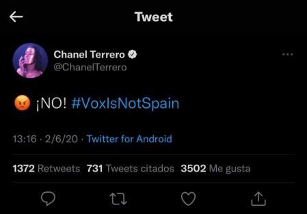 Las redes recuperan este contundente tuit de Chanel sobre Vox